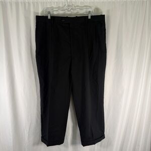 Versini Wool Dress Pants Men's 40 Reg Black Pleated Front Pockets 27.5" Inseam